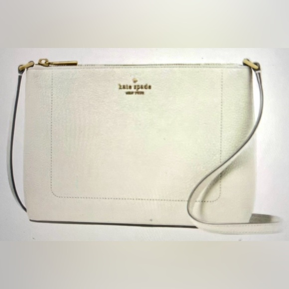 Kate Spade New York Leila Crossbody Bag Meringue Pebbled Leather KG464 - Picture 15 of 16